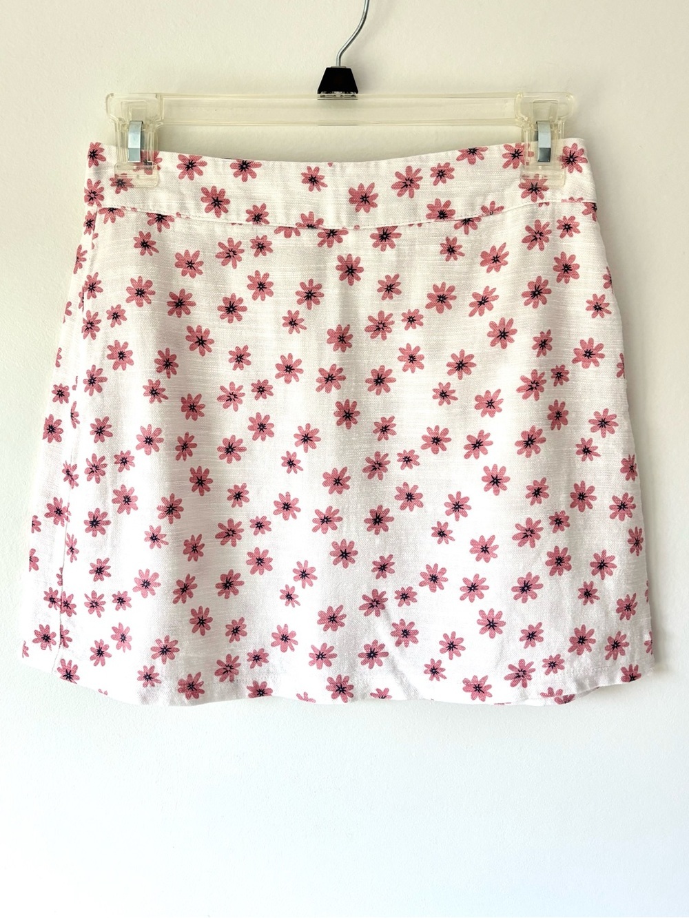 Princess Polly Cotton Micro Mini Skirt White Pink Floral Coquette Summer Preppy